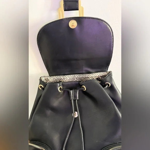 Chic Black Backpack with Gold Accents Buttery Smooth🖤 - Picture 3 of 6